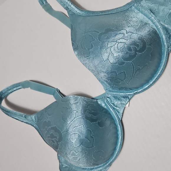 Vanity Fair Satin Floral Bra in Light Blue Size 38C - Picture 3 of 8